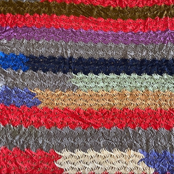 Multicolor Knit Striped Poly Print Fabric - Picture 6 of 7